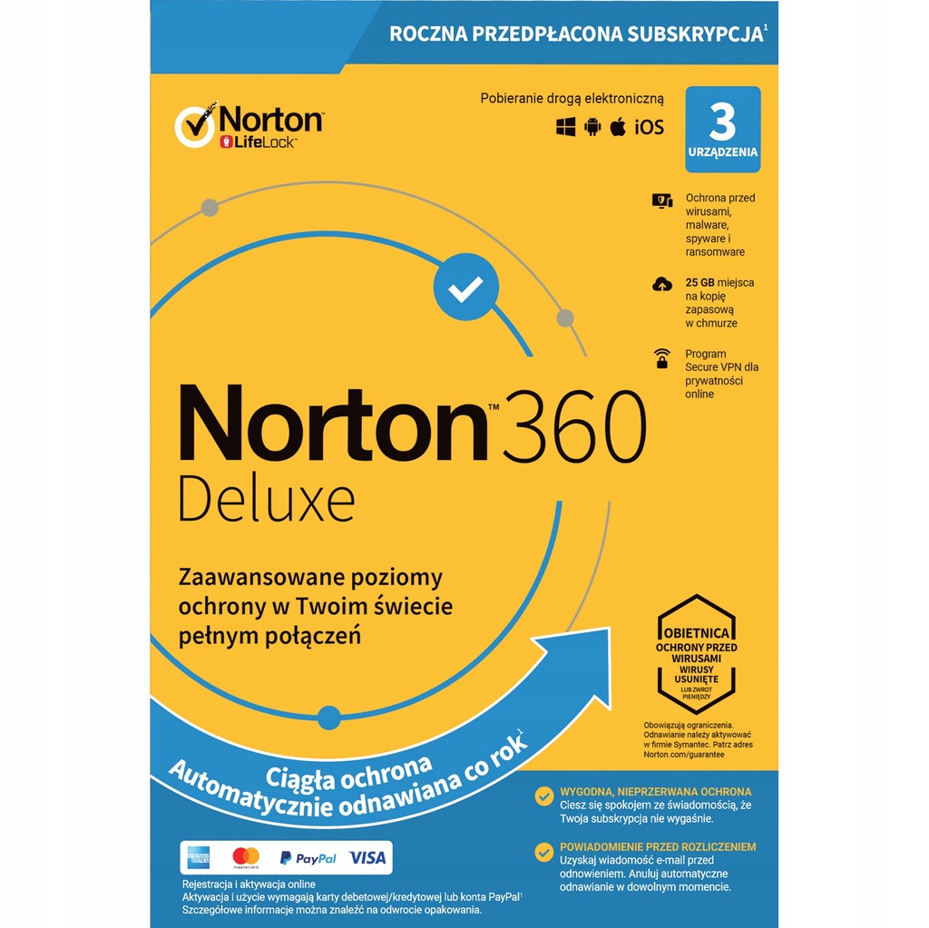 NORTON 360 SECURITY DELUXE 3PC / 1 ROK