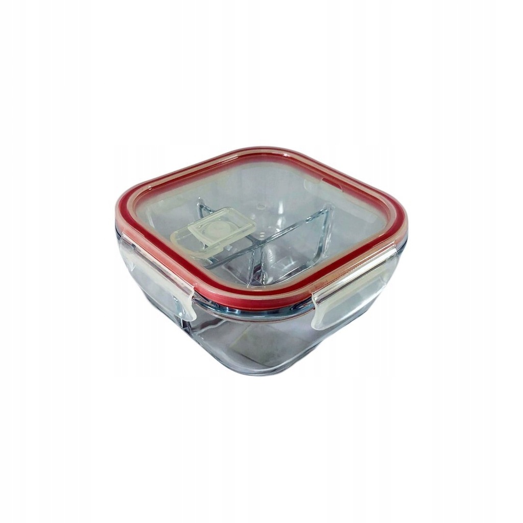 Pojemnik szklany na żywność czerwony