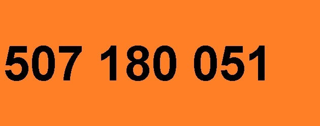 Zloty numer 507 180 051 Orange starter