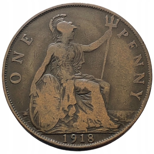 66878. Wielka Brytania, 1 pens, 1918r.