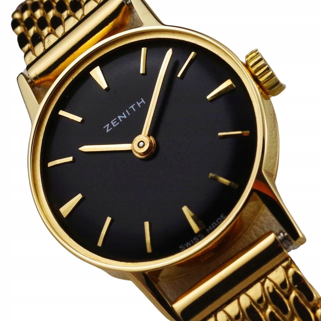 ZENITH zegarek damski 1965 LITE ZŁOTO 18K BLACK