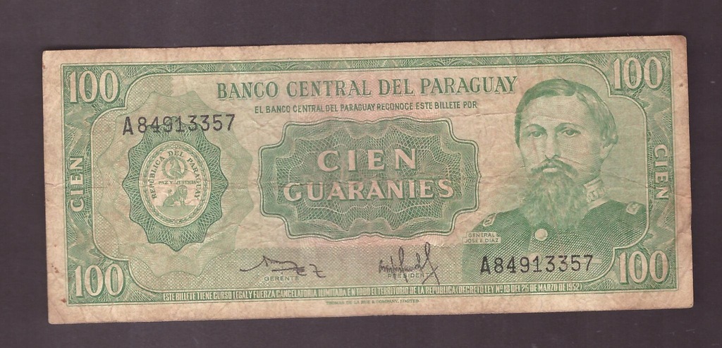 Paragwaj - banknot - 100 Guaranies