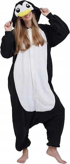 SimZoo czarny pingwin unisex polarowa piżama cosplay domowa