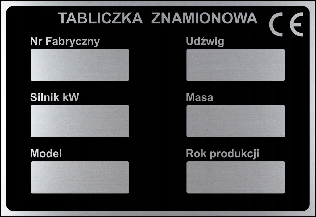 Tabliczka znamionowa CE - 160 x 110mm