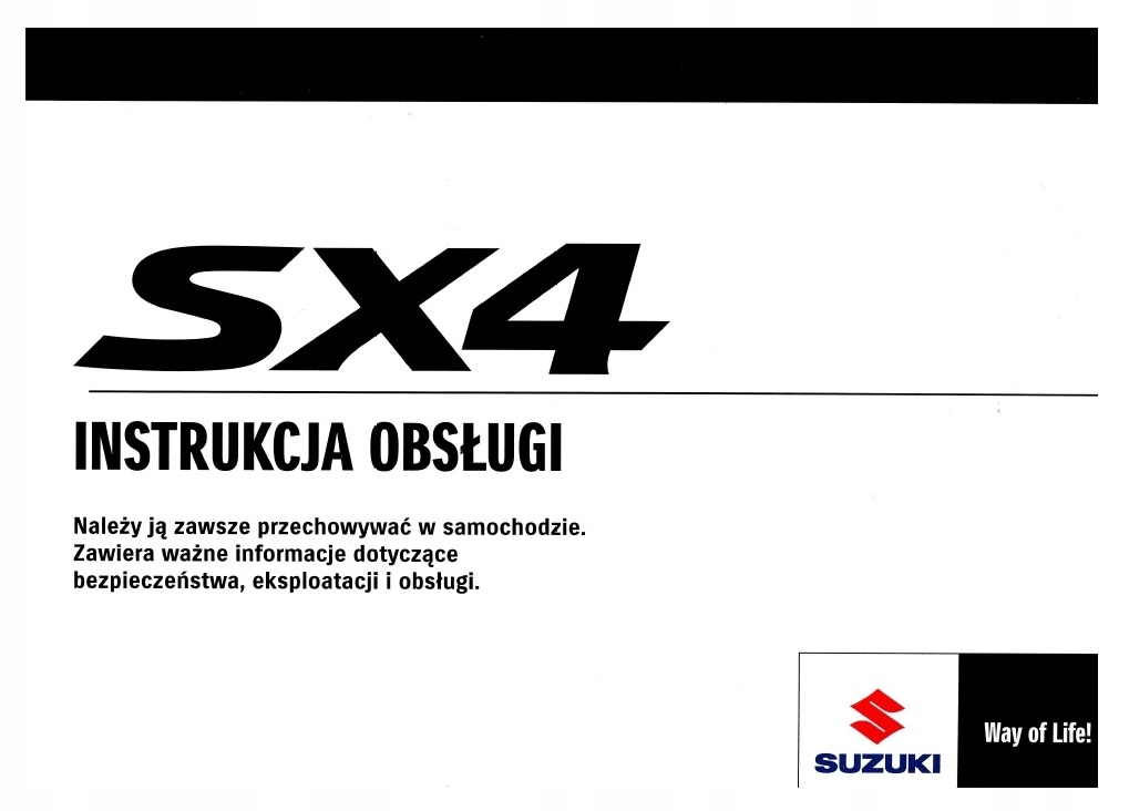 SUZUKI SX4 2006-2010 NOWA INSTRUKCJA OBSŁUGI PL