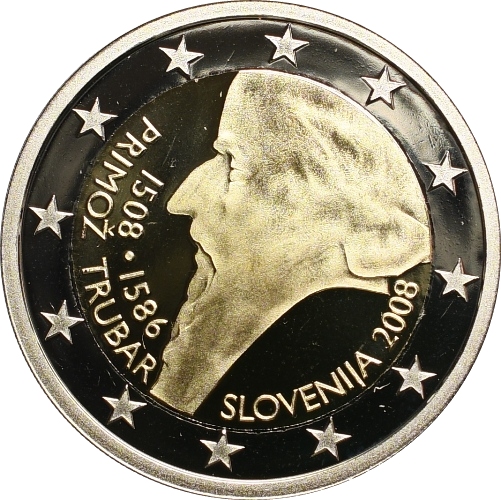 75. Słowenia, 2 Euro 2008, Primoz Trubar PROOF