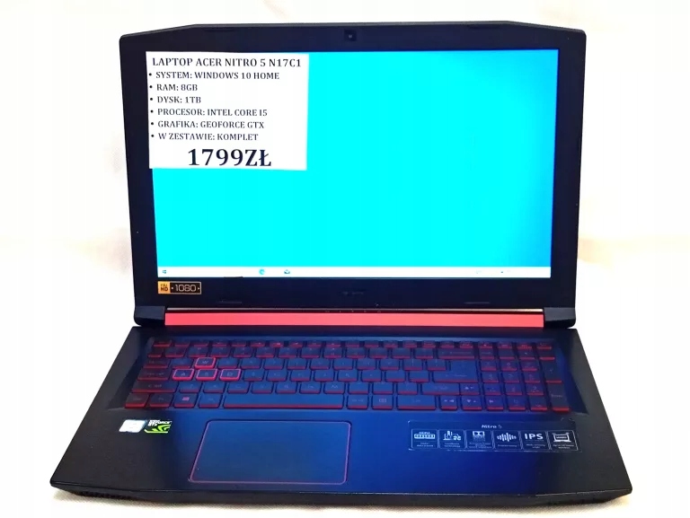 LAPTOP ACER NITRO 5 AN515-51-50S1 1TB KOMPLET