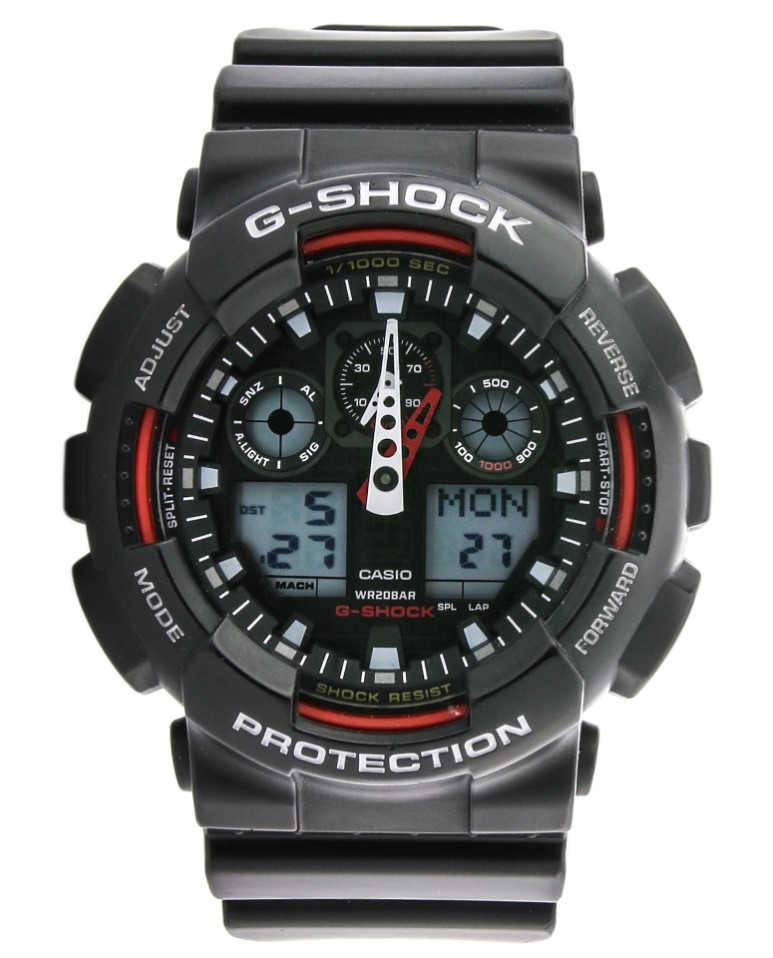 CASIO G-SHOCK GA-100-1A4ER stoper timer 20ATM