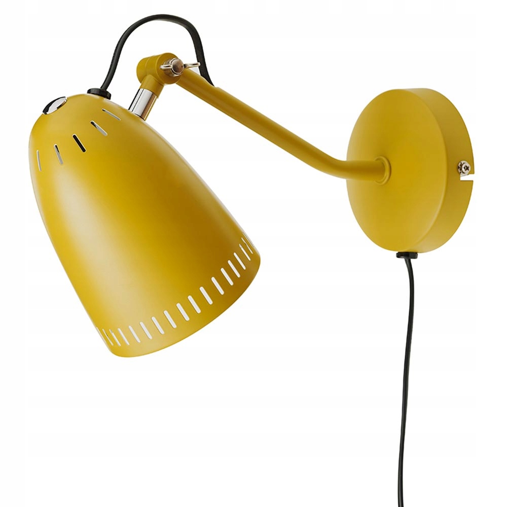 Superliving lampa ścienna metalowa "Dynamo" matowa musztardowa żółta
