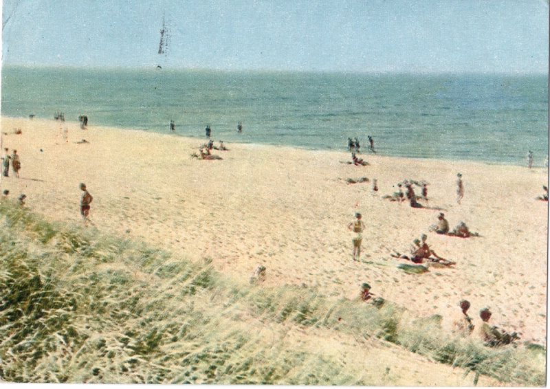 KRYNICA MORSKA - PLAŻA + KOBIETA - 1965R