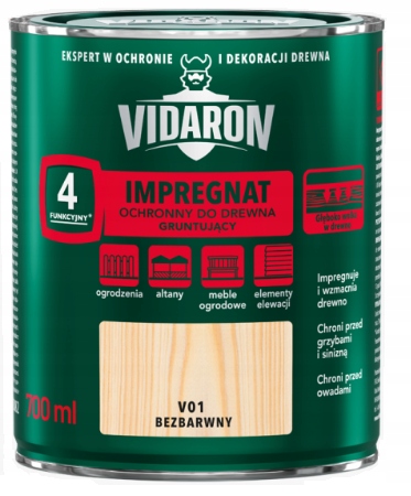 VIDARON IMPREGNAT GRUNTUJĄCY BEZBARWNY DO DREW4,5L