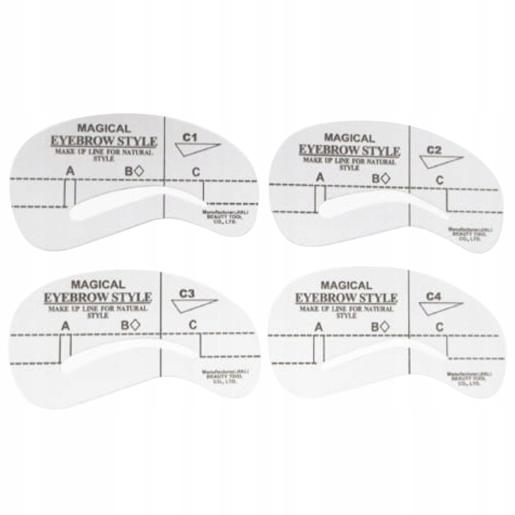 Szablony Do Stylizacji Brwi 4 Różne Kształty C1-C4