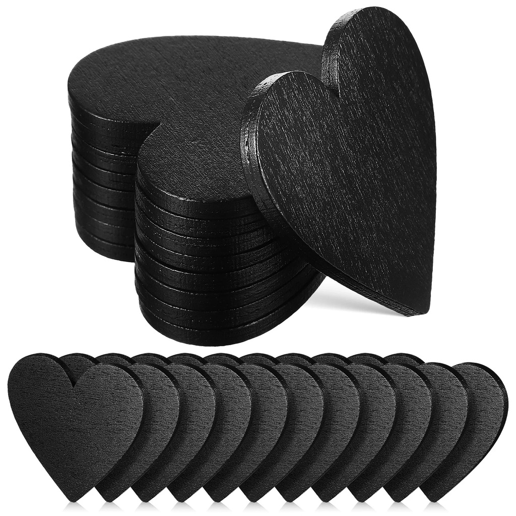 Wooden Hearts Tag Shaped Blackboard Love 20 Pcs