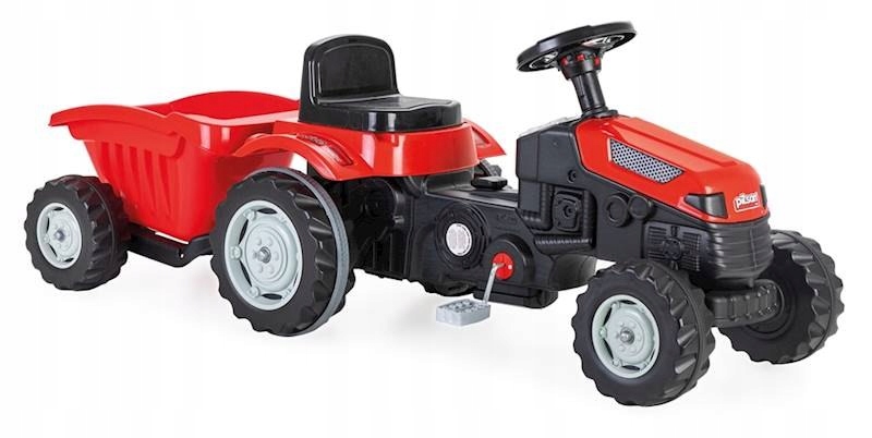 ND21_110740 Traktor z przyczepką na pedały XXL CZERWONY
