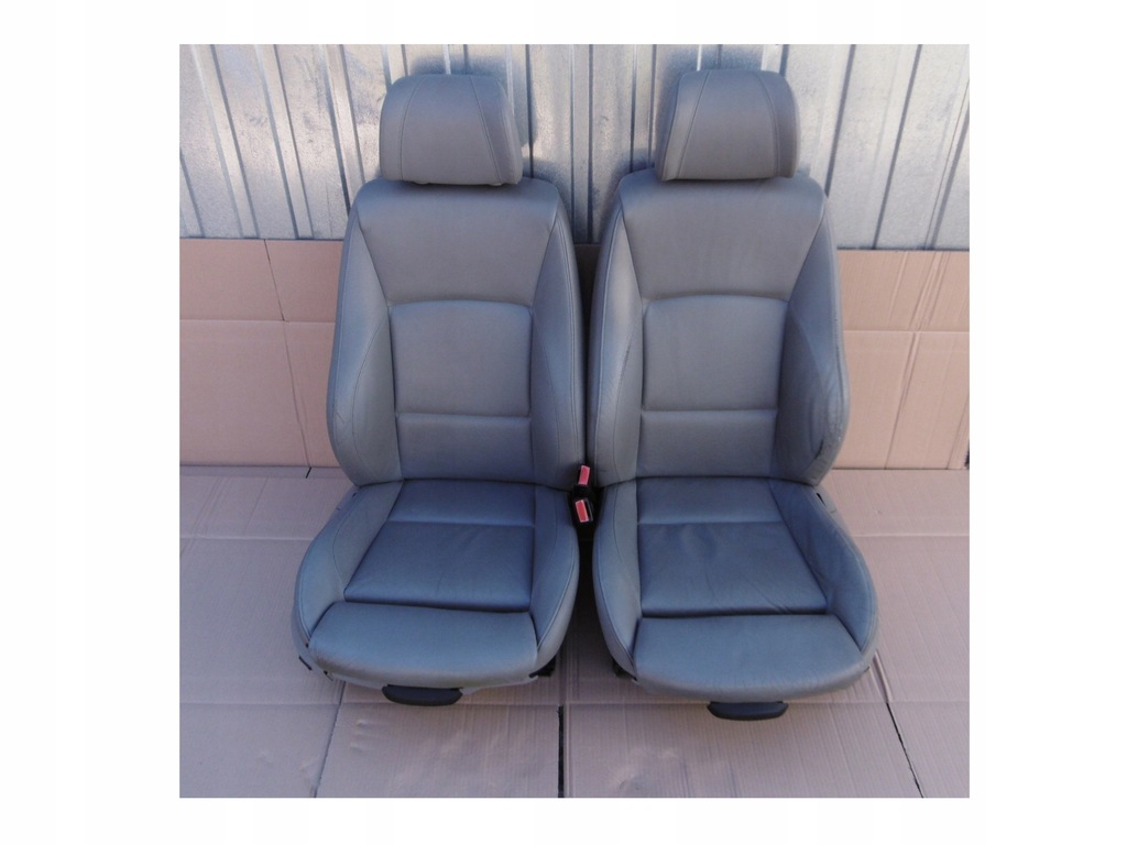 Fotele przednie sportsize szara skóra skórzane elektryczne bmw e90 e91