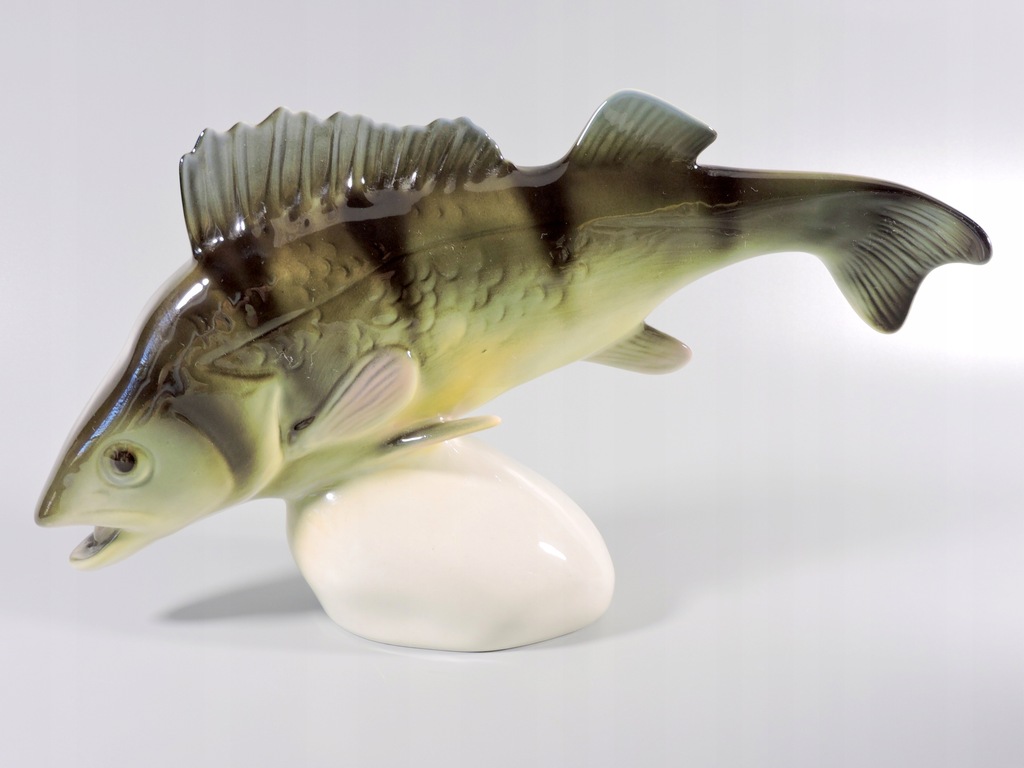 Duża figurka ryba okoń porcelana Royal Dux