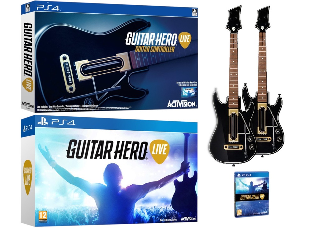 GUITAR HERO LIVE DOUBLE BUNDLE 2 GITARY PS4 ED WWA 7258598064 oficjalne archiwum Allegro