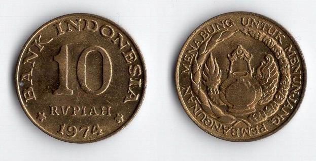 INDONEZJA 1974 10 RUPIAH