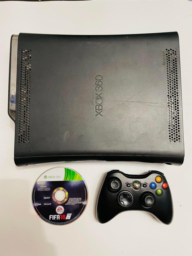 Konsola XBOX 360 + FIFA 18 PL - PAD - DYSK 120GB