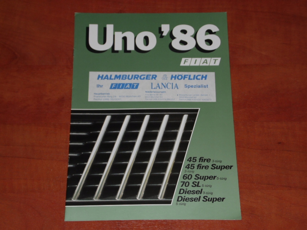 Prospekt FIAT Uno - Rok 1985