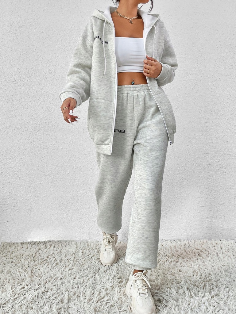 SHEIN SZARY DRES KOMPLET OVERSIZE 27X NJ4_XS