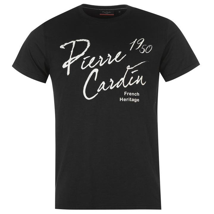 TSM0183 T-shirt męski Pierre Cardin L czarny+