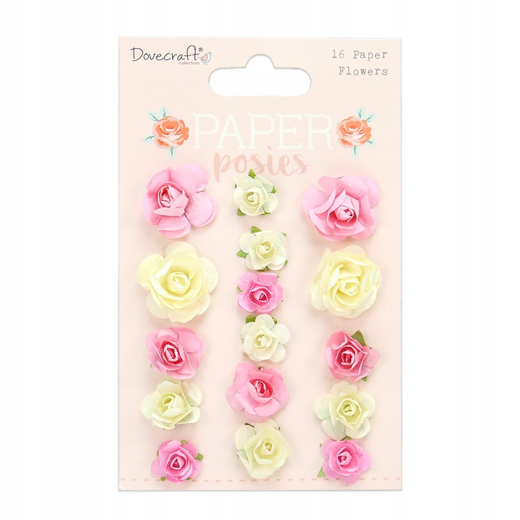 Kwiaty papierowe Paper Posies - Dovecraft - 16 szt