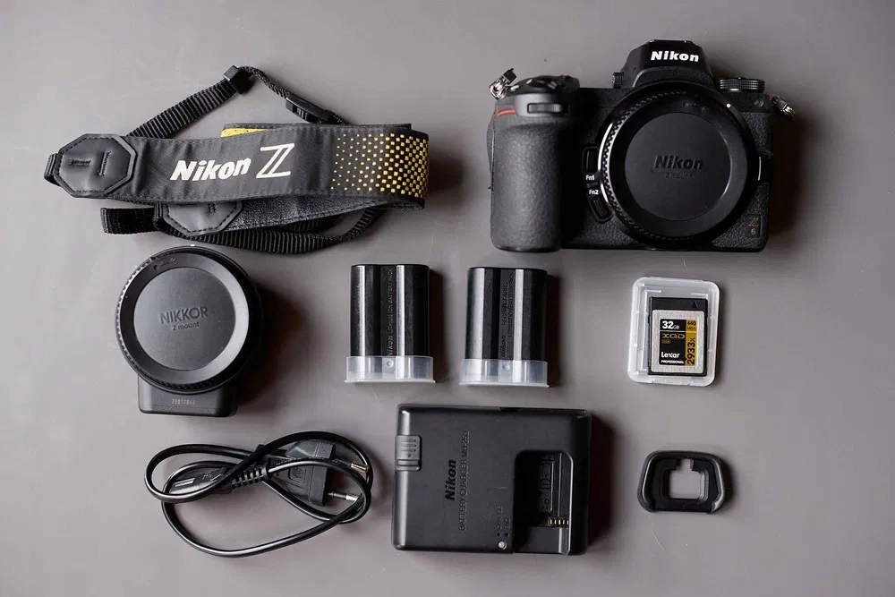 Nikon Z 6, Nikon FTZ, 2 baterie oryg, karta XQD 32