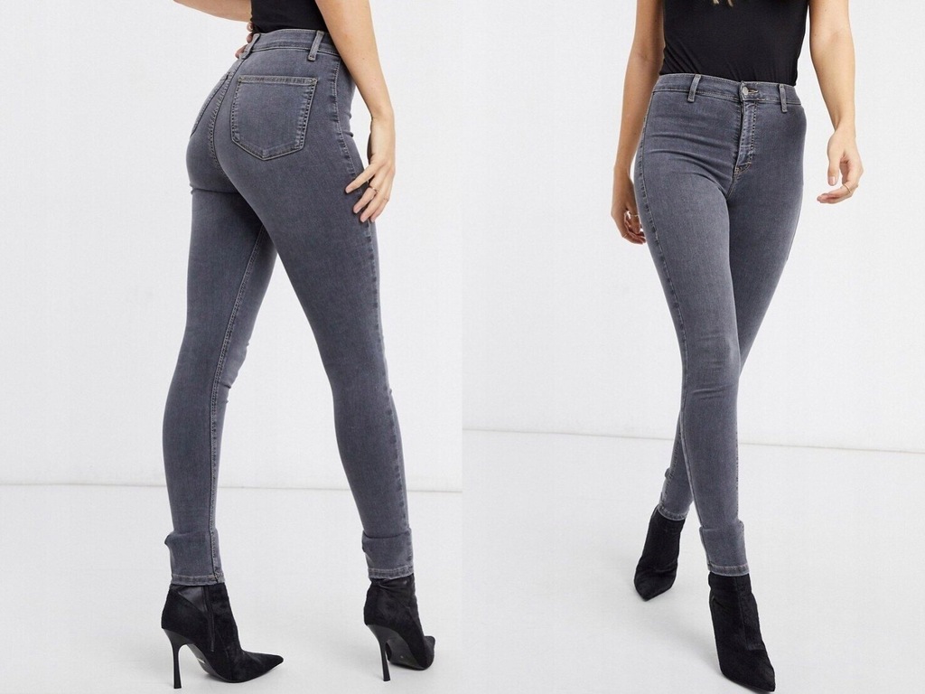 Topshop Joni Szare obcisłe jeansy 26/32