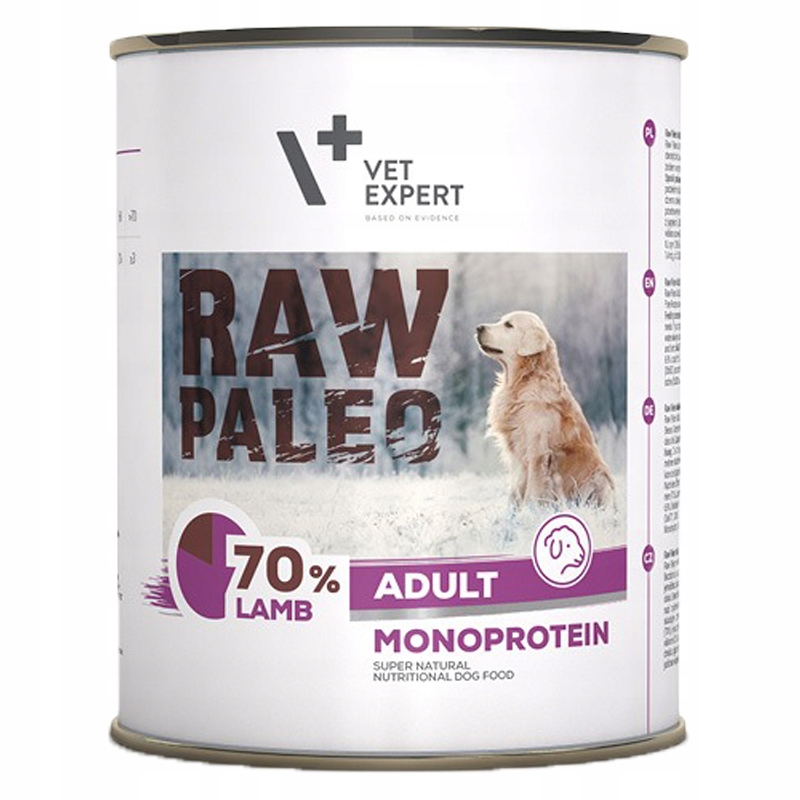 VETEXPERT RAW PALEO Adult Monoprotein 800g LAMB