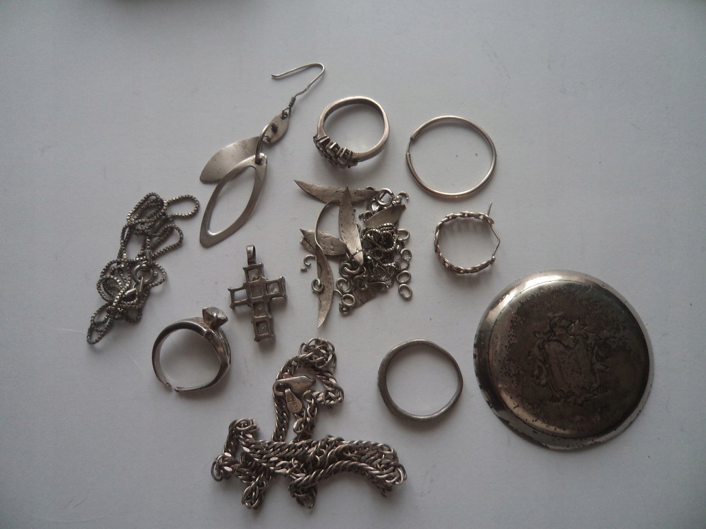 Duży zestaw srebra Biżuteria