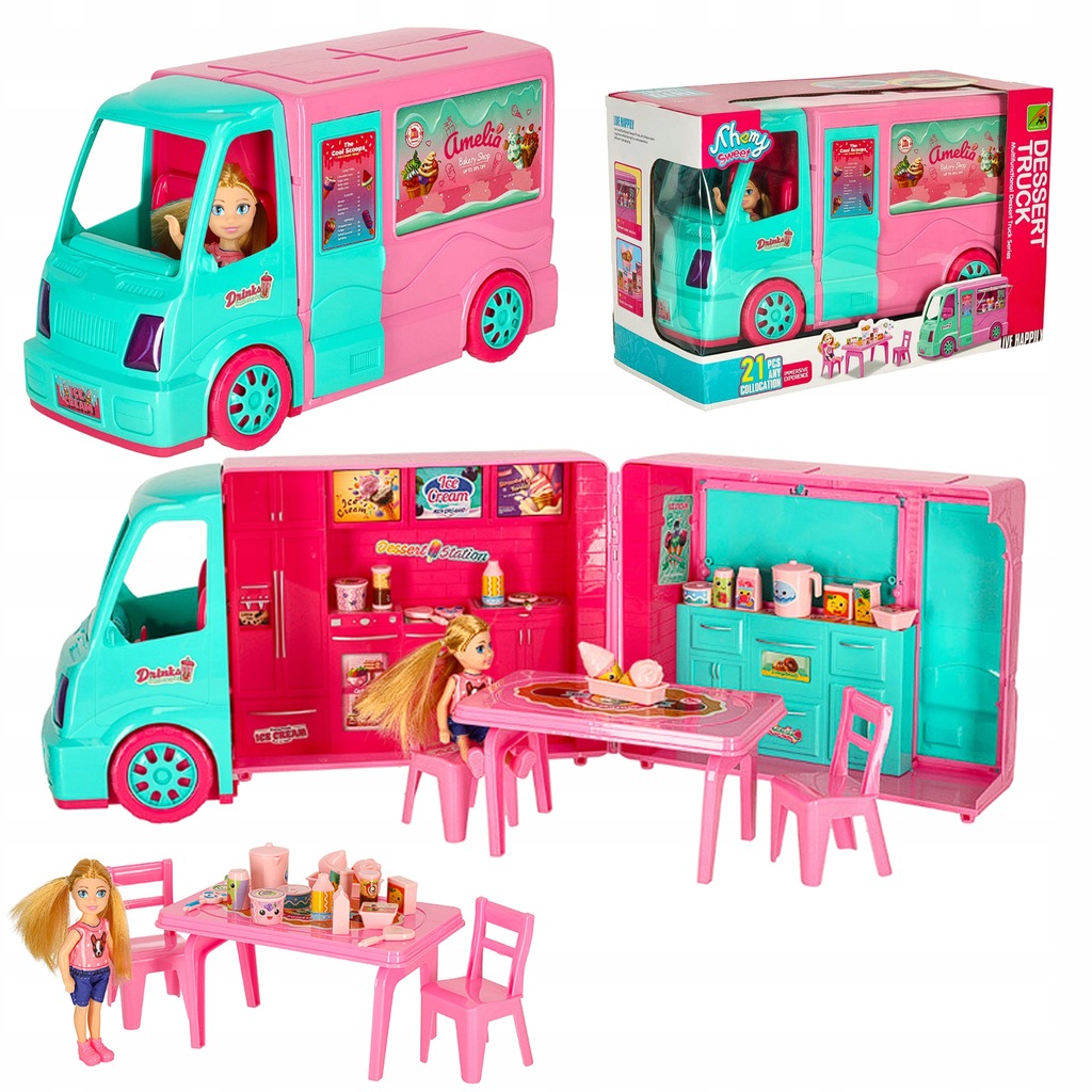 SAMOCHÓD DLA LALEK KAMPER FOOD TRUCK