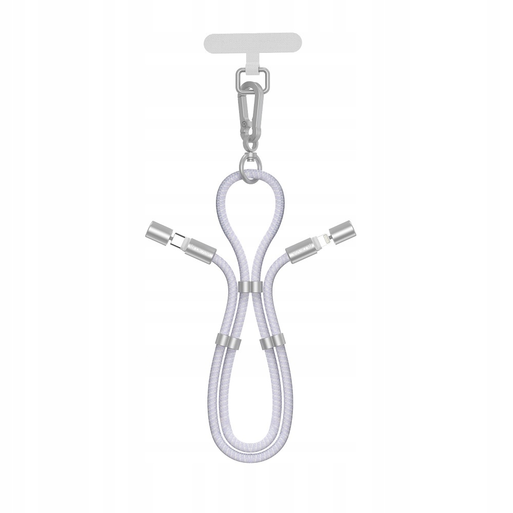 Devia kabel uniwersalna smycz 2w1 PD USB-C - do Iphone 1,6 m 27W lawendowy
