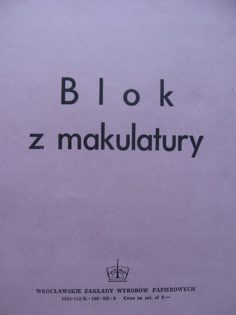 Blok z makulatury Notatnik PRL Kratka A4 Wrocław