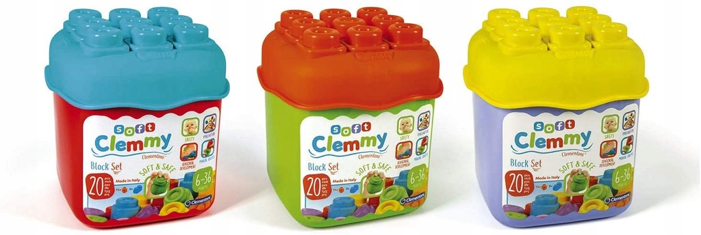 Clemmy Baby 20 klocków w wiaderku Clementoni 14741