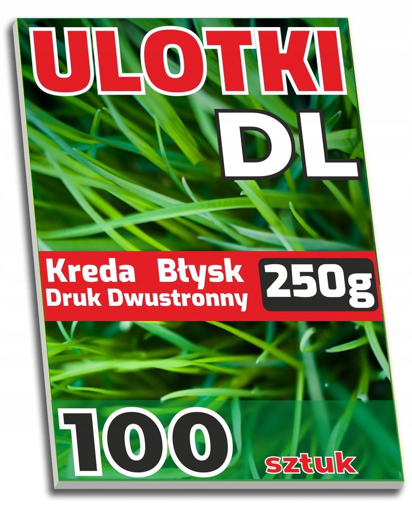 ULOTKI dwustronne DL KREDA Błysk 250g - 100 sztuk