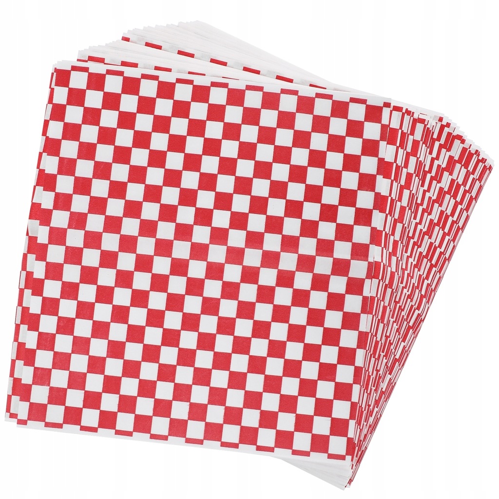 Papier pakowy w czerwoną kratę Food Square 100