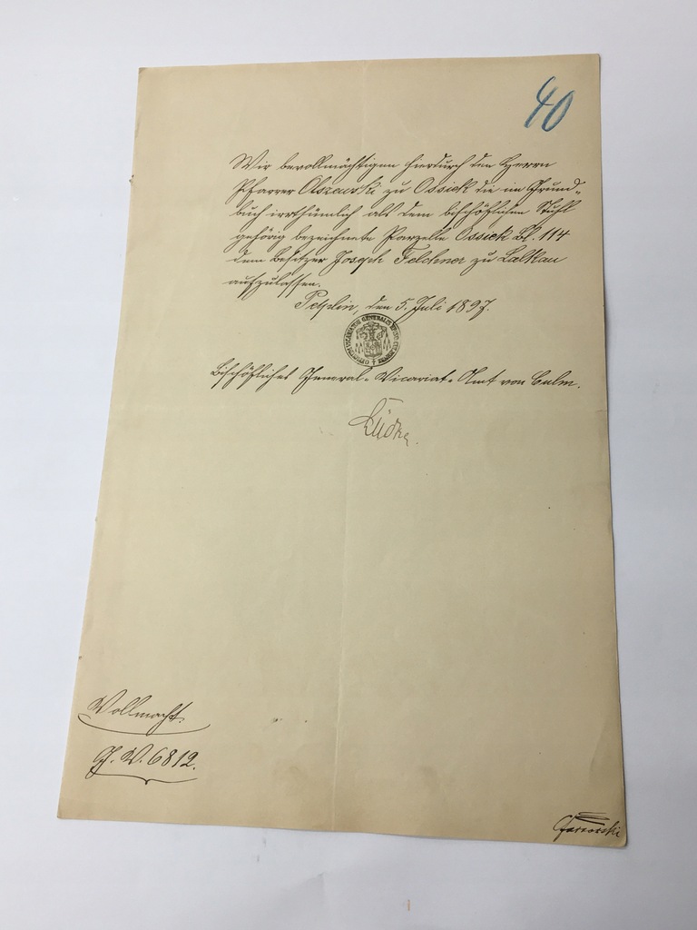 List pismo z pieczęcią tusz 1897 r. Osiek Pelplin