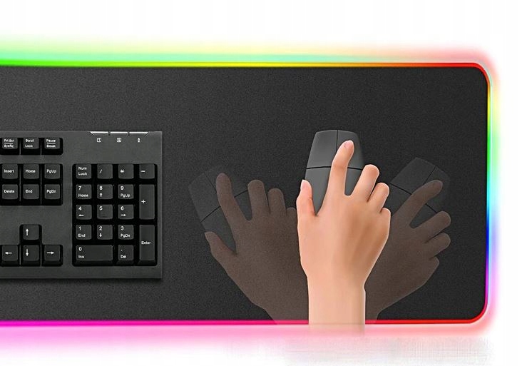 Купить Длинный коврик для игровой клавиатуры и мыши со светодиодной подсветкой RGB: отзывы, фото, характеристики в интерне-магазине Aredi.ru