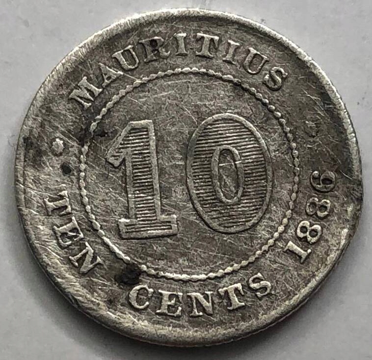 Mauritius - 10 centów 1886 !SREBRO!