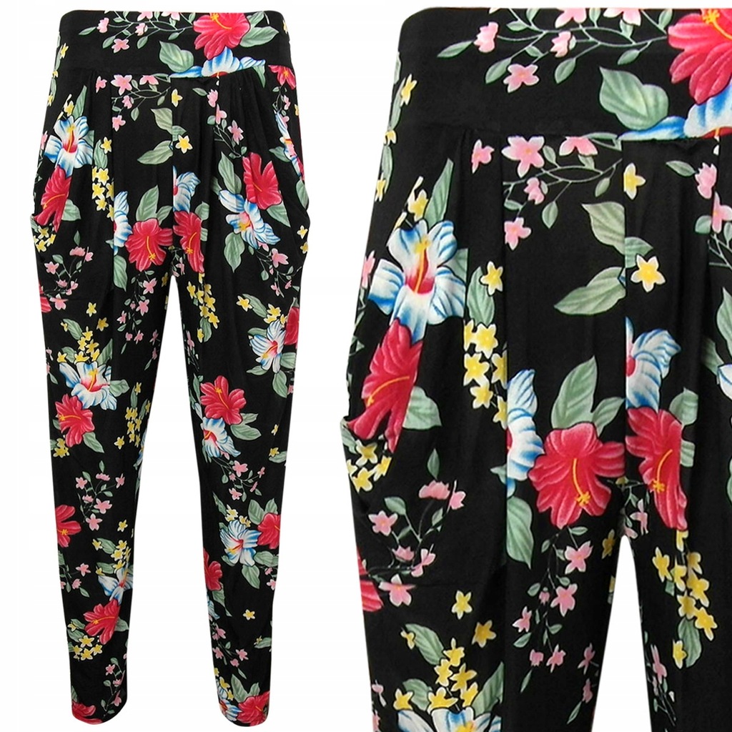 SPODNIE ALLADYNKI LUŹNE BAMBUSOWE kwiaty SO L/XL