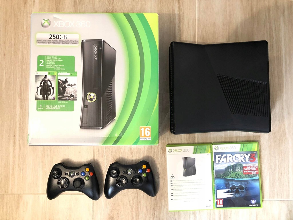 Konsola Xbox 360 - 2 pady - Karton - FULL ZESTAW