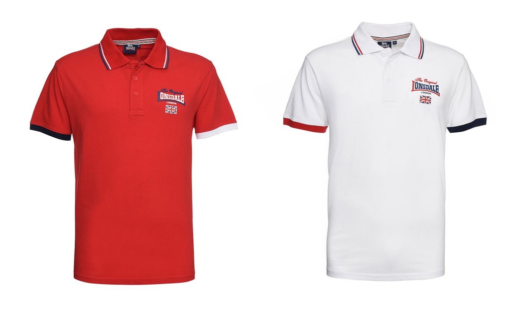 Lonsdale Koszulka Polo Polówka Bawełna 2szt. S