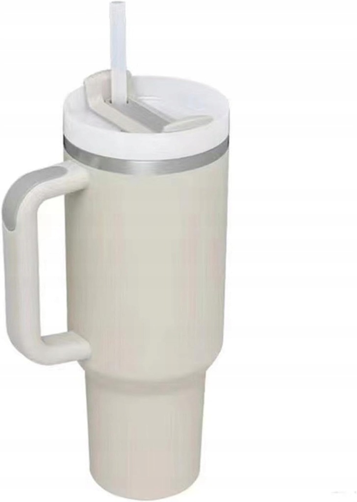 DUŻY POJEMNY KUBEK TERMICZNY Z UCHWYTEM i rurką TERMOS 1L