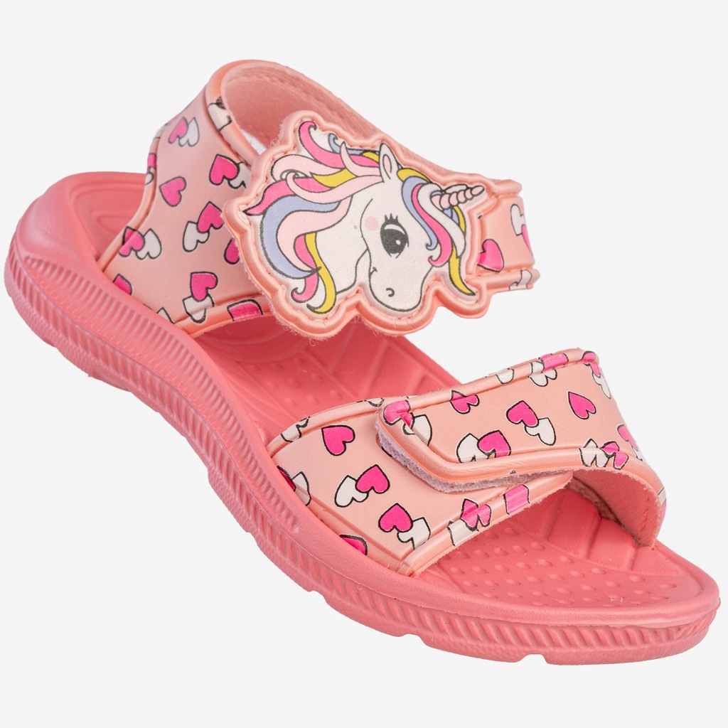 Sandały Dziecięce Buty Na Basen Lekkie Na Rzepy Gumowe Wygodne Różowe 31