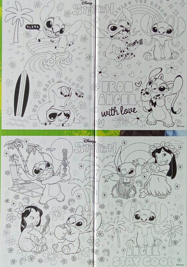 Dwa obrazki do kolorowania XXL 50x70 Lilo i Stitch