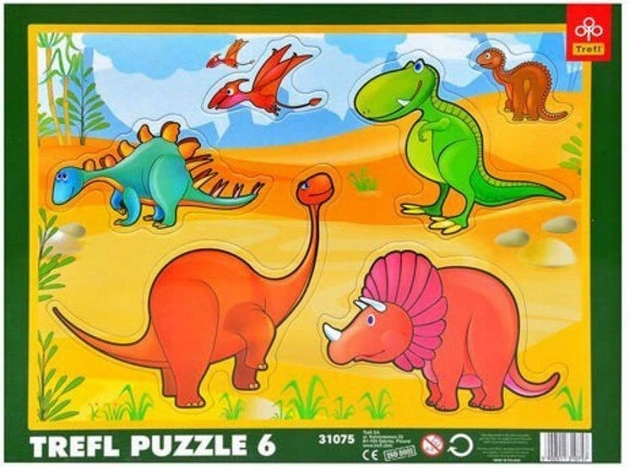 PUZZLE WCISKANE 5 - 10 el DINOZAURY TREFL