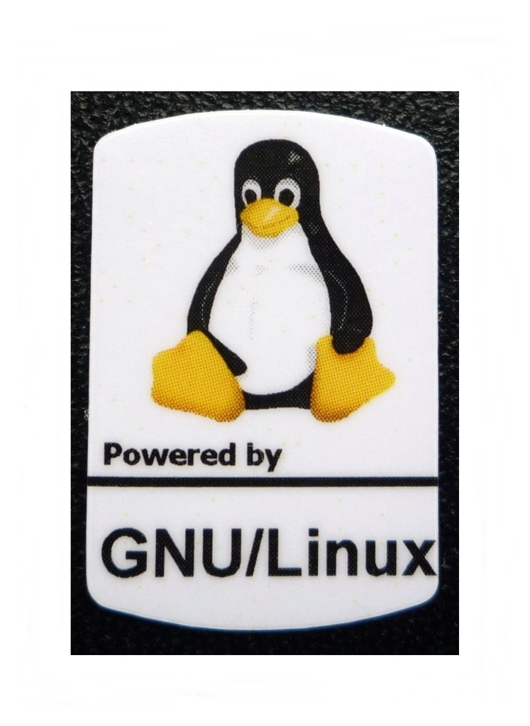 326 Naklejka Powered By GNU Linux 19 x 28 mm