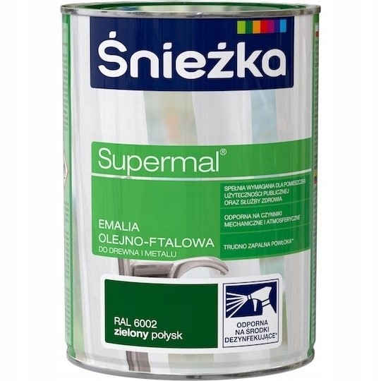 ŚNIEŻKA emalia supermal olejno-ftalowa ral6002 zie