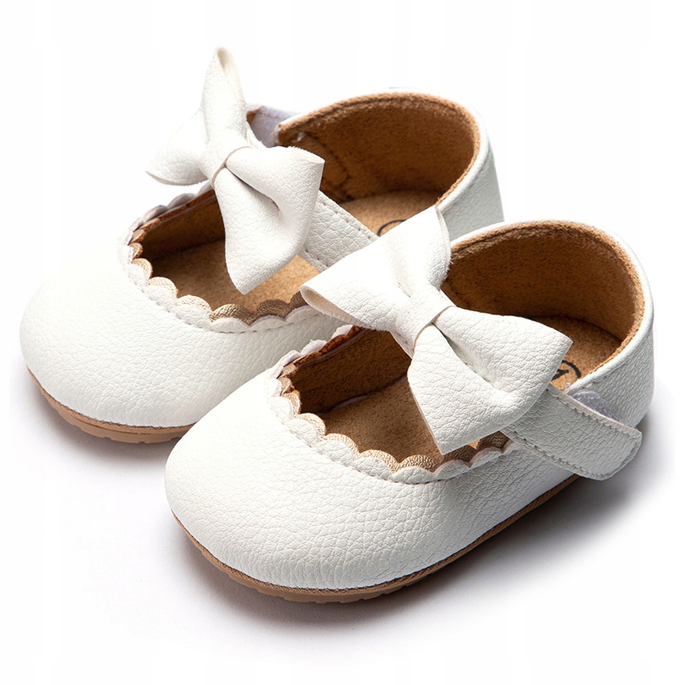BUCIKI buty do chrztu chrzest dla dziewczynki NIEMOWLĘCE NIECHODKI 18 0-6m